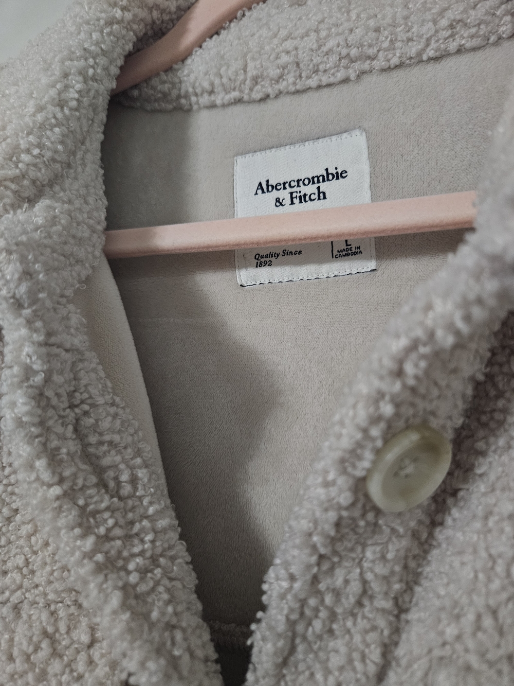 Abercrombie & Fitch Off-White Sherpa Shacket - Picture 5 of 10